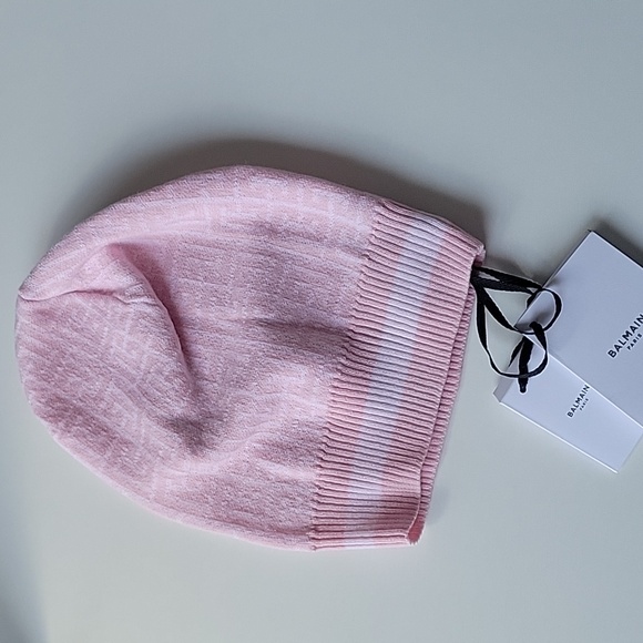 Balmain Pink & White Wool  Beanie - Picture 1 of 10